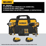 DeWalt DCK203P2 20V MAX 2-Tool Hammer Drill/Impact Combo Kit with Batteries and Charger - 2
