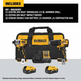 DeWalt DCK203P2 20V MAX 2-Tool Hammer Drill/Impact Combo Kit with Batteries and Charger - 2