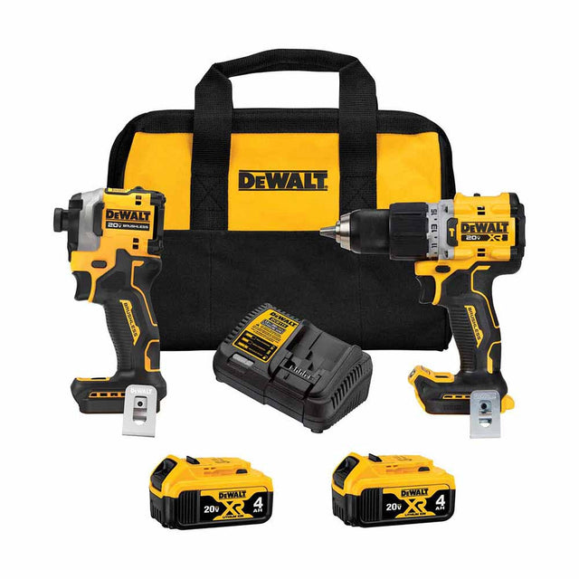 DeWalt DCK2050M2 20V Max Brushless Cordless XR 1/2 In. Hammer Drill/Driver And Atomic 1/4 In. Impact Driver Kit With 4.0Ah Batteries