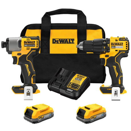 DeWalt DCK228E2 20V MAX 2-Tool Brushless Hammer Drill Power Tool Combo Kit with Soft Case