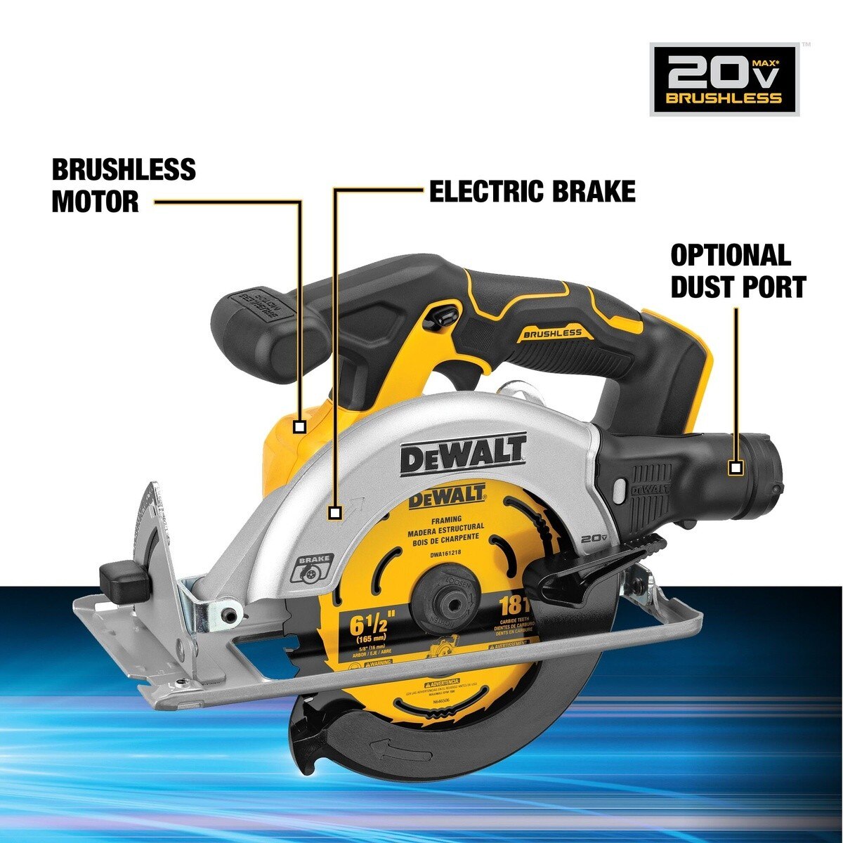 DeWalt DCK239E2 20V MAX Brushless Cordless Circular Saw & Drill Combo Kit with POWERSTACK Batteries - 10