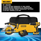 DeWalt DCK239E2 20V MAX Brushless Cordless Circular Saw & Drill Combo Kit with POWERSTACK Batteries - 12