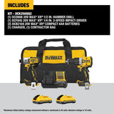 DeWalt DCK250QQ2 20V MAXXR 2-Tool Hammer Drill/Impact Combo Kit with POWERPACK Batteries - 2