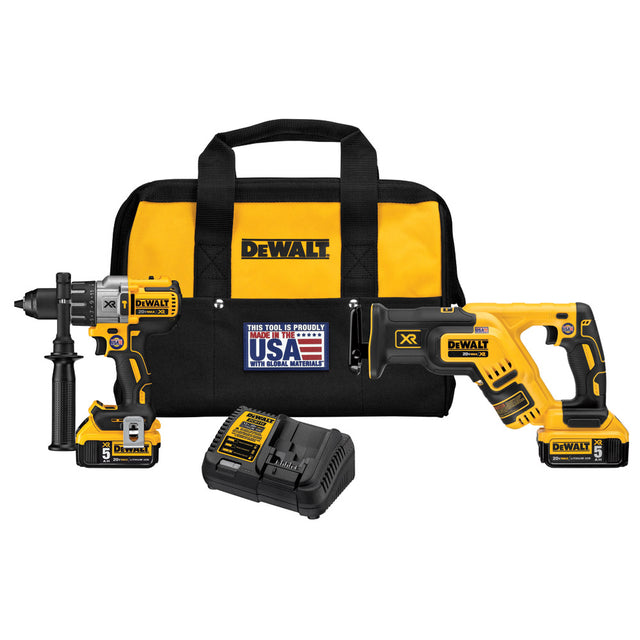 DeWalt DCK294P2 20 V MAX XR Hammerdrill and Reciprocating Saw Combo Kit