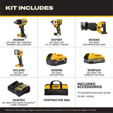 DEWALT DCK449E1P1 20V MAX* XR® Brushless 4-Tool Combo Kit with DEWALT POWERSTACK™ Compact Battery and 5.0Ah Battery - 12
