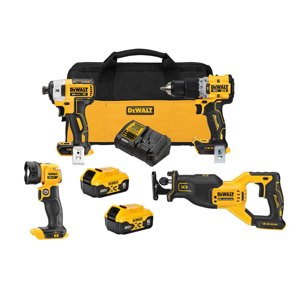 DEWALT DCK449P2 20V MAX XR® Brushless Cordless 4-Tool Combo Kit With 5.0Ah Batteries