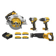 DeWalt DCK449QQ2D2 20V MAX XR Brushless Cordless 4-Tool Combo Kit with Batteries and Charger (4 Batteries, Charger)