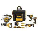 DeWalt DCKSS550D3P2 20V MAX Brushless 5-Tool Combo Kit with 5 Batteries, Charger and Rolling Storage Bag (11 Piece)
