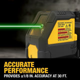 DeWalt DCLE14201GB USB Rechargeable Green Cross Line Laser Base Kit - 4