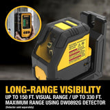 DeWalt DCLE14201GB USB Rechargeable Green Cross Line Laser Base Kit - 5