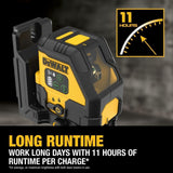 DeWalt DCLE14201GB USB Rechargeable Green Cross Line Laser Base Kit - 6