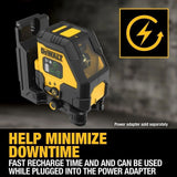 DeWalt DCLE14201RB USB Rechargeable Red Cross Line Laser Base Kit - 3