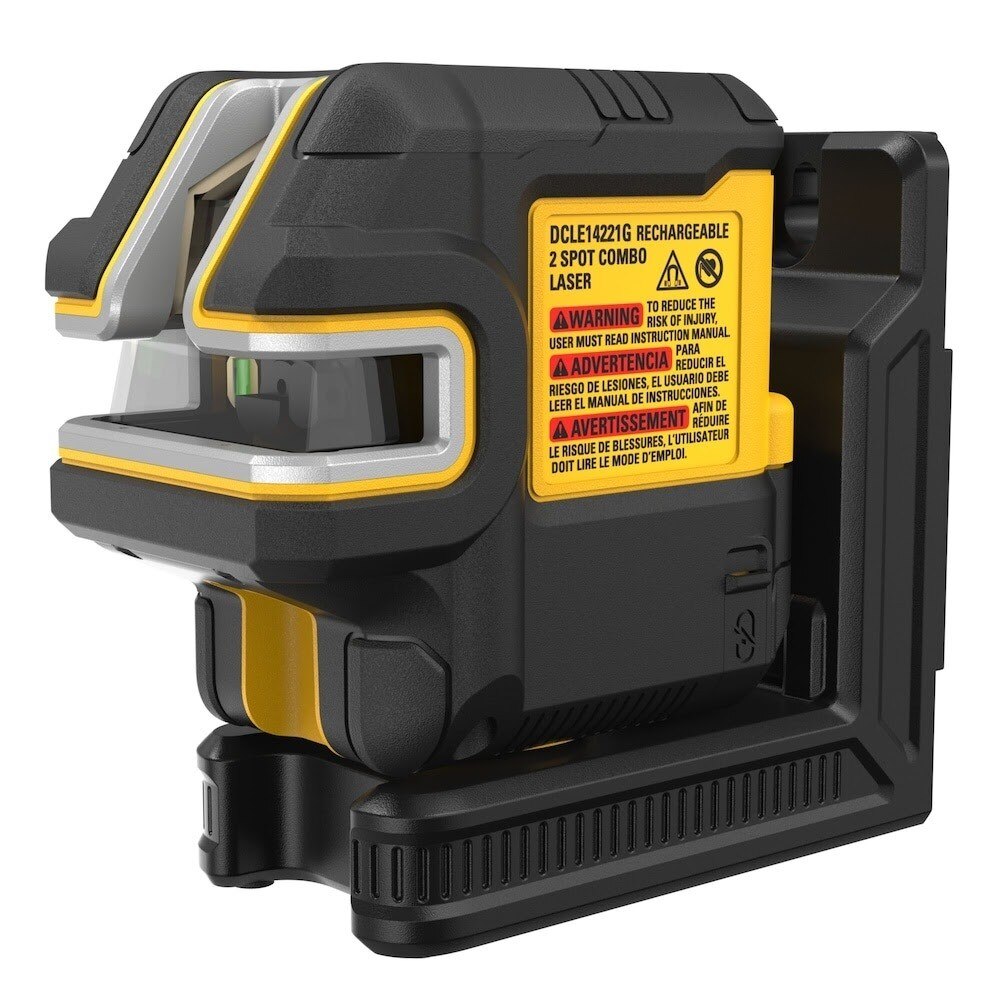 DeWalt DCLE14221GB 150' Green Crossline and 2-Spot Laser Level with USB-C Charger - 2