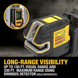 DeWalt  DCLE14251GB USB Rechargeable Green 5 Spot and Cross Line Laser Base Kit - 4