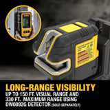 DeWalt  DCLE14251GB USB Rechargeable Green 5 Spot and Cross Line Laser Base Kit - 4