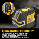 DeWalt  DCLE14251GB USB Rechargeable Green 5 Spot and Cross Line Laser Base Kit - 4