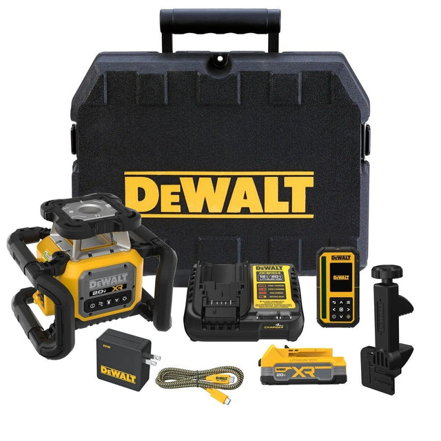 DeWalt DCLE35121GE1 20V MAX XR Green Rotary Laser Kit with Remote Detector