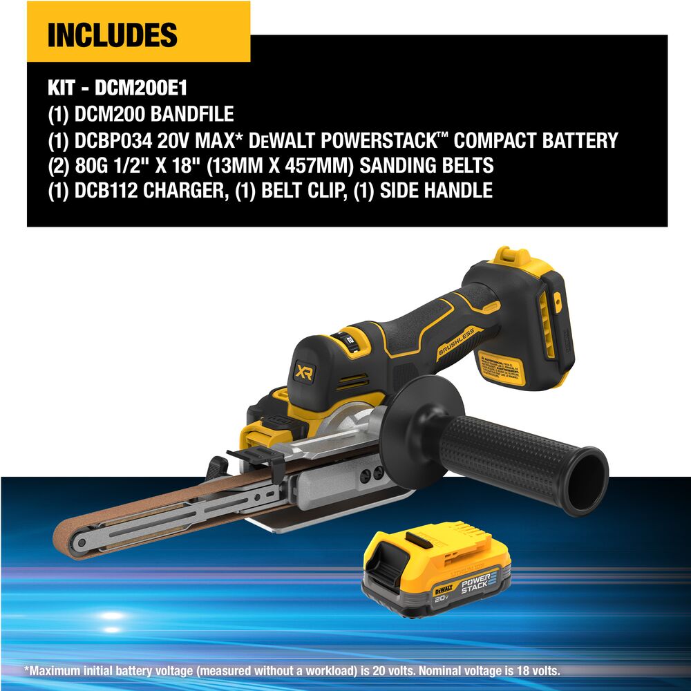 DeWalt DCM200E1 20V XR Bandfile Kit - 8