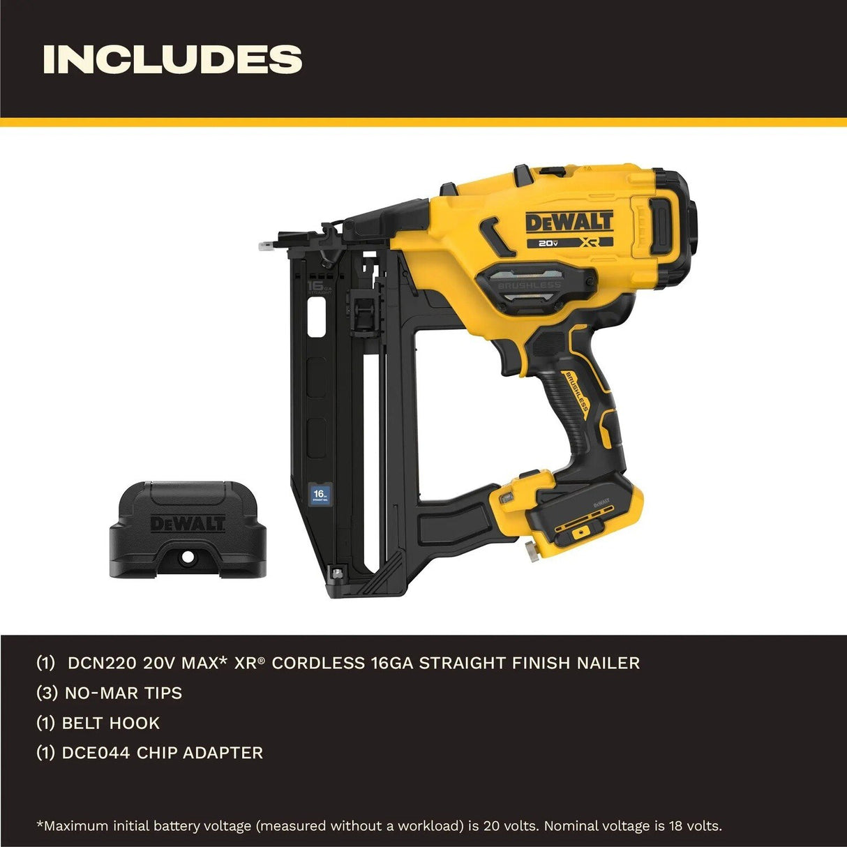 DeWalt DCN220B 20V MAX XR Cordless 16 Gauge Straight Finish Nailer (Tool Only) - 5
