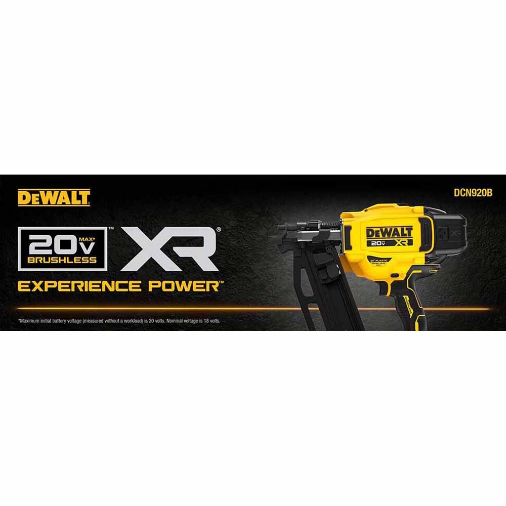 DeWalt DCN920B 20V MAX XR  Brushless Cordless 21 Degree  Plastic Collated Framing Nailer (Tool Only) - 20