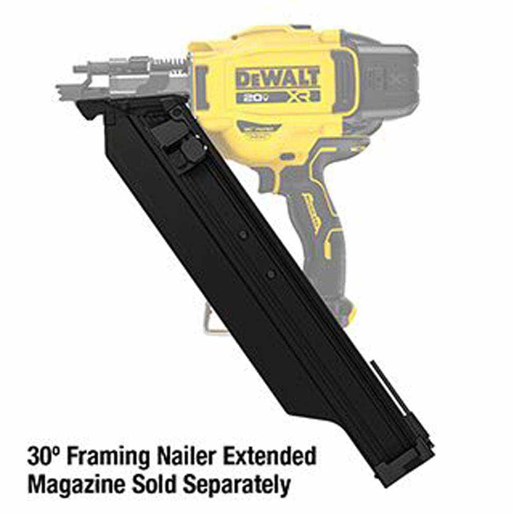 DeWalt DCN930B 20V MAX XR Brushless Cordless 30 Degree Paper Collated Framing Nailer (Tool Only) - 6