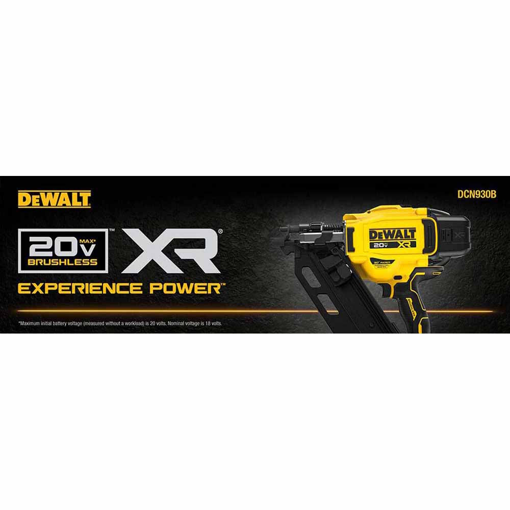 DeWalt DCN930B 20V MAX XR Brushless Cordless 30 Degree Paper Collated Framing Nailer (Tool Only) - 11