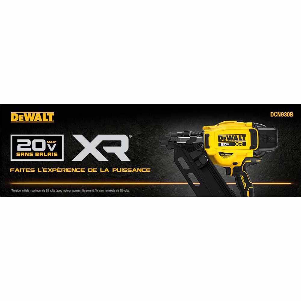 DeWalt DCN930B 20V MAX XR Brushless Cordless 30 Degree Paper Collated Framing Nailer (Tool Only) - 12