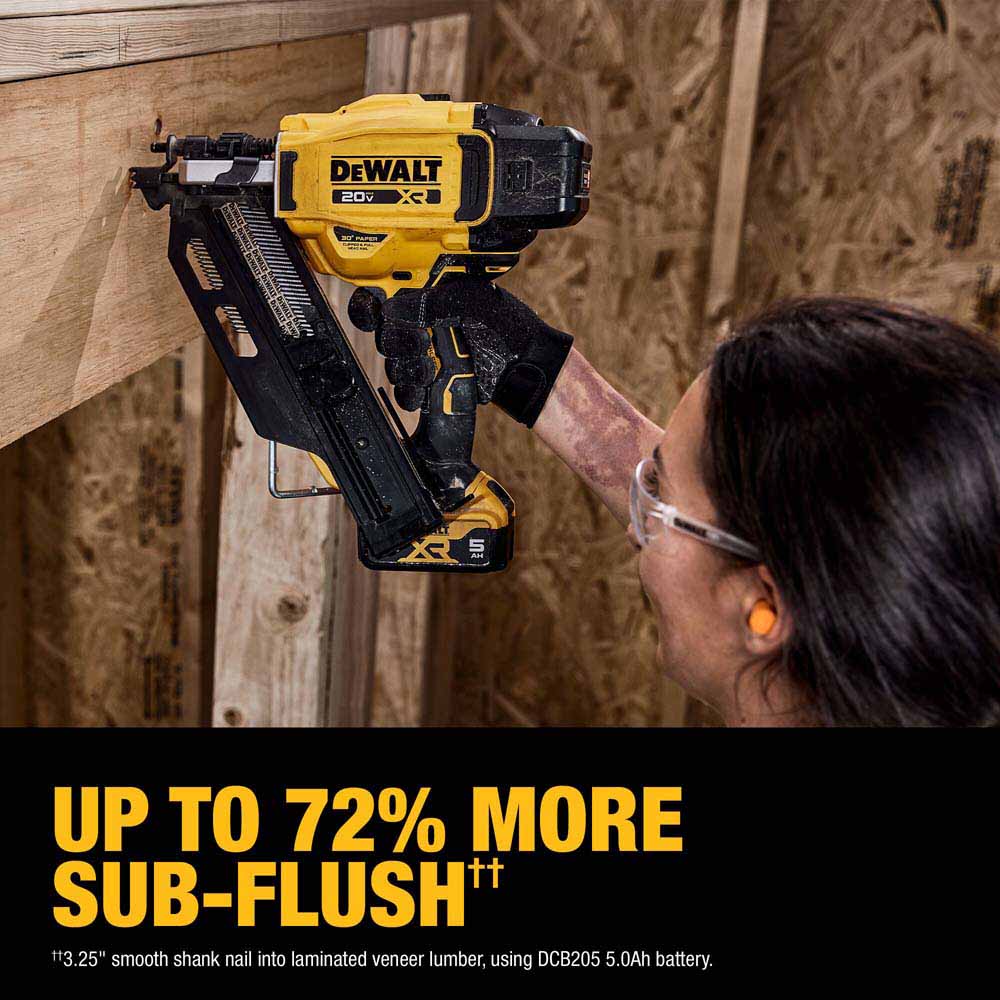 DeWalt DCN930P1 20V MAX XR Brushless Cordless 30 Degree Paper Tape Framing Nailer Kit - 14