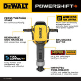 DeWalt DCPS966AG2 POWERSHIFT 1-1/8" Hex Demo Hammer Kit with 2 Batteries and Charger - 4