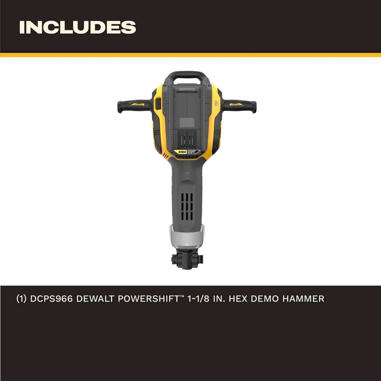 DeWalt DCPS966B POWERSHIFT 1-1/8" Hex Demolition Hammer (Tool Only) - 8