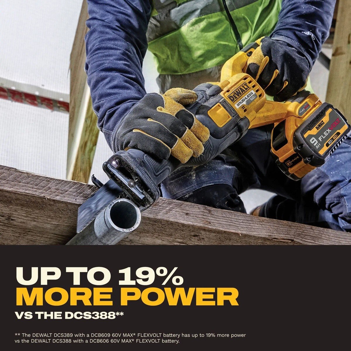 DeWalt DCS301X1 60V MAX Brushless Cordless Reciprocating Saw Kit with 9.0Ah FLEXVOLT Battery and Charger (1 Kit) - 5