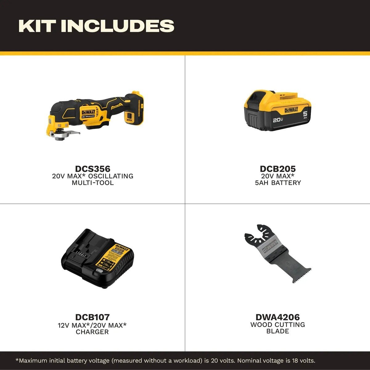 DeWalt DCS356P1 20V MAX 3-Speed Brushless Oscillating Multi-Tool Kit with 5Ah Battery - 3