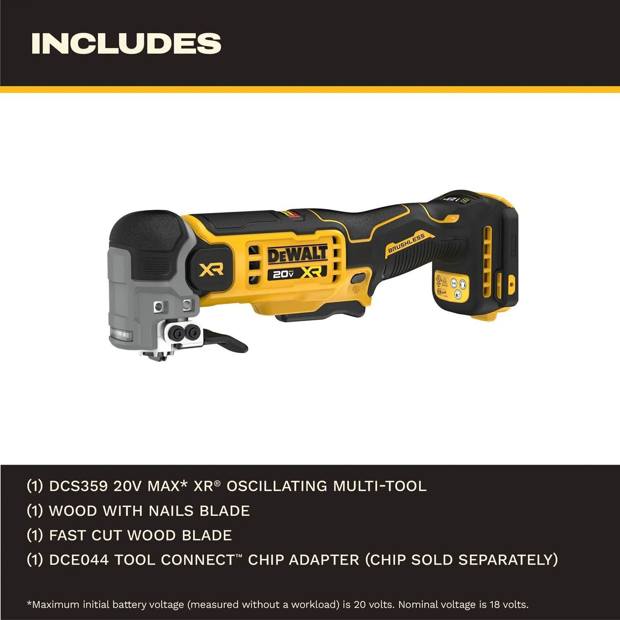 DeWalt DCS359B 20V MAX XR Brushless Oscillating Multi Tool with Quick Change Blades (Tool Only) - 4