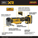 DeWalt DCS359E1 20V MAX XR Brushless Oscillating Multi-Tool Kit with Compact Battery and Charger - 5