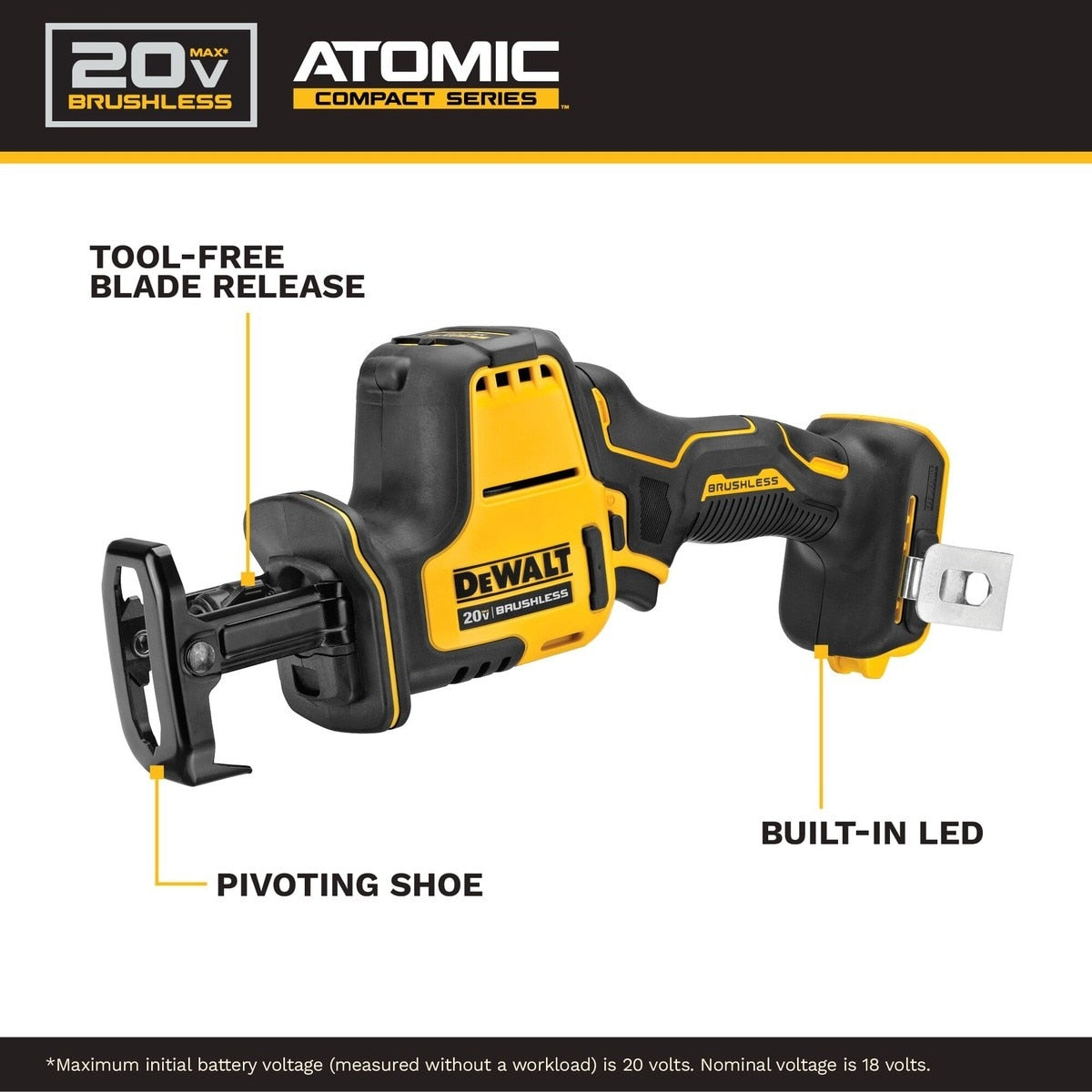 DeWalt DCS369E1 Atomic 20V Max One Handed Reciprocating Saw with Powerstack Battery - 5
