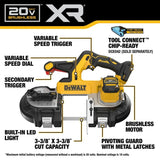 DeWalt DCS379BLR 20V MAX XR Brushless Dual Trigger Mid-Sized Bandsaw Tool Only - 2