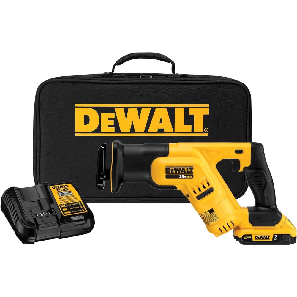 DeWalt DCS387D1 20V Max Lithium Ion Cordless Reciprocating Saw Kit, Compact, 2-Amp Hour