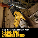 DeWalt DCS387D1 20V Max Lithium Ion Cordless Reciprocating Saw Kit, Compact, 2-Amp Hour - 7