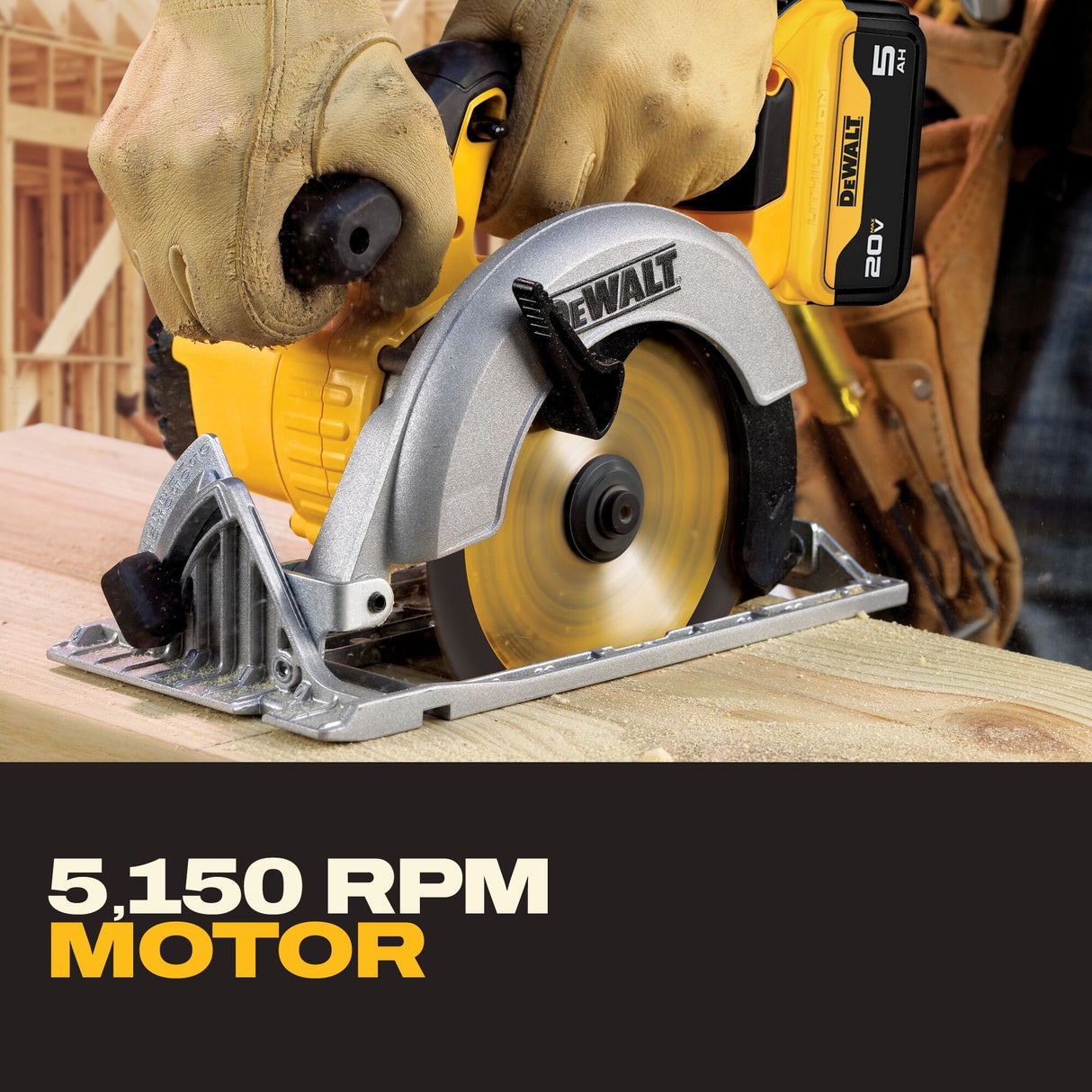 DeWalt DCS391P1 20V Max Li Ion 6-1/2" Circular Saw Kit (5.0 Ah) 5/8"Arbor - 8