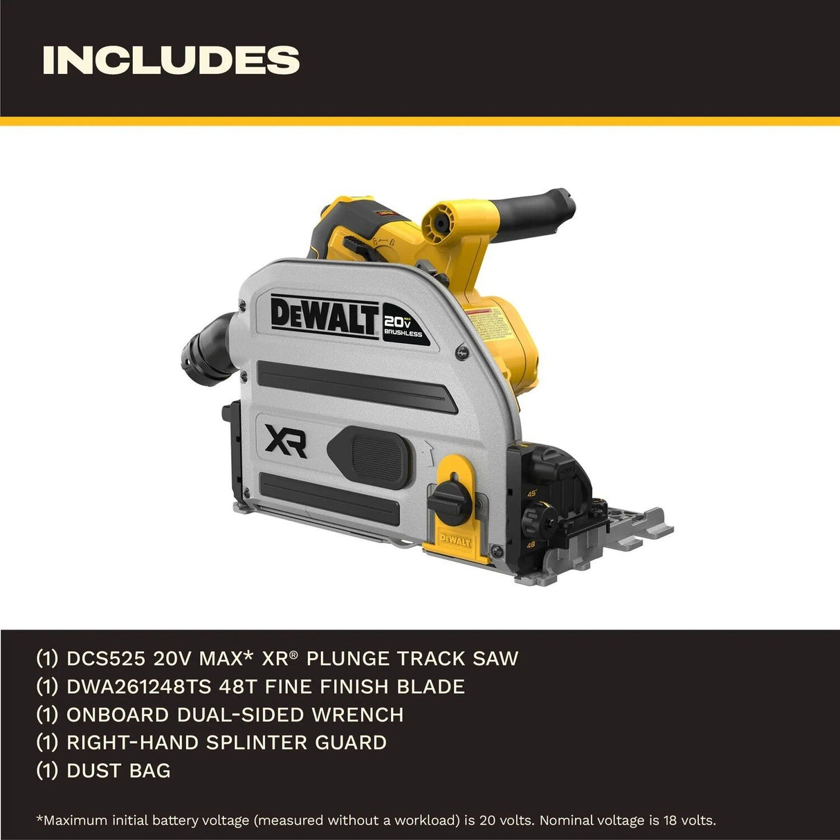 DeWalt DCS525B 20V MAX XR 6-1/2 in Brushless Cordless Plunge Track Saw Tool Only - 4