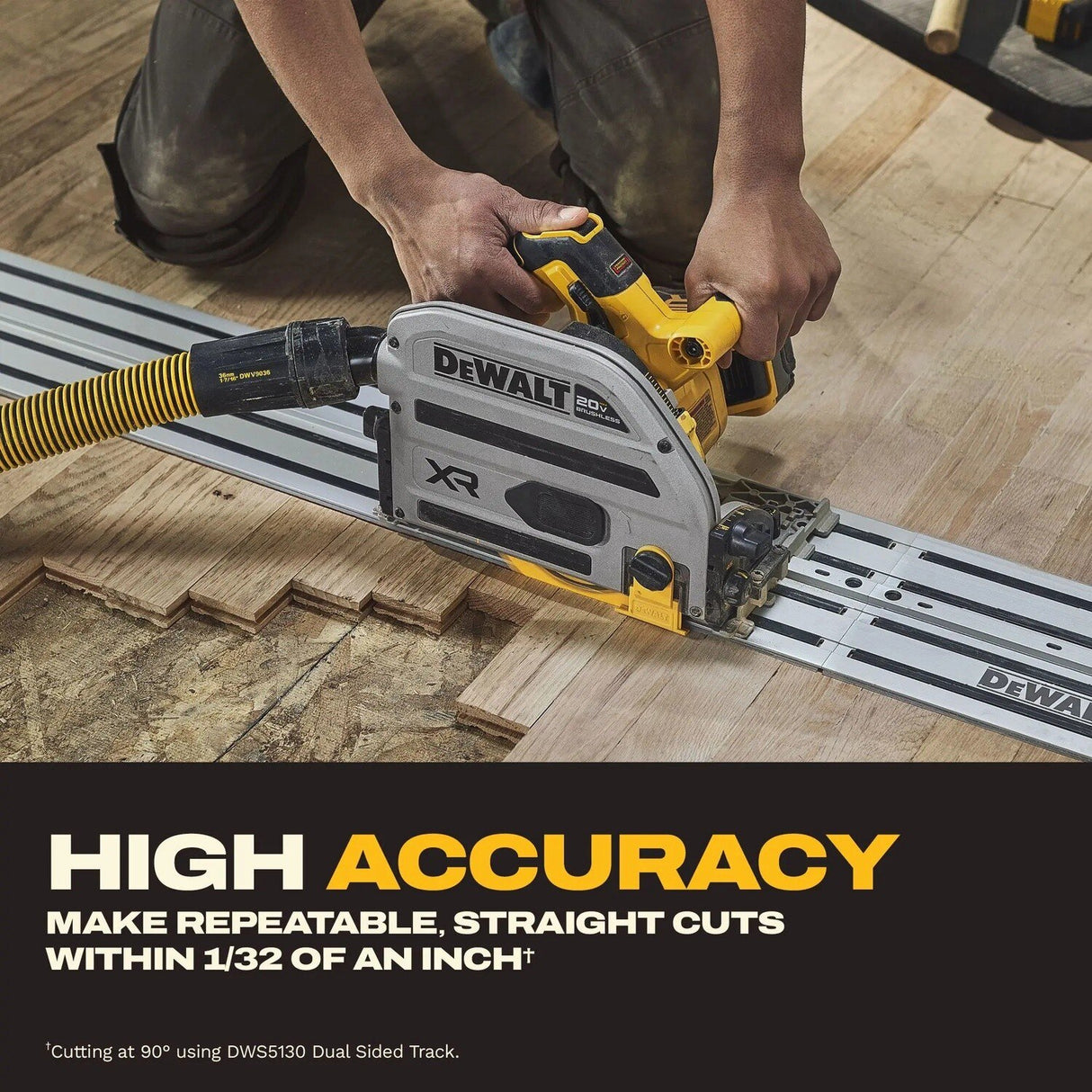 DeWalt DCS525STWW1 20V XR 6-1/2 in Plunge Track Saw Kit with 8Ah Battery and 60 in Tracks - 3