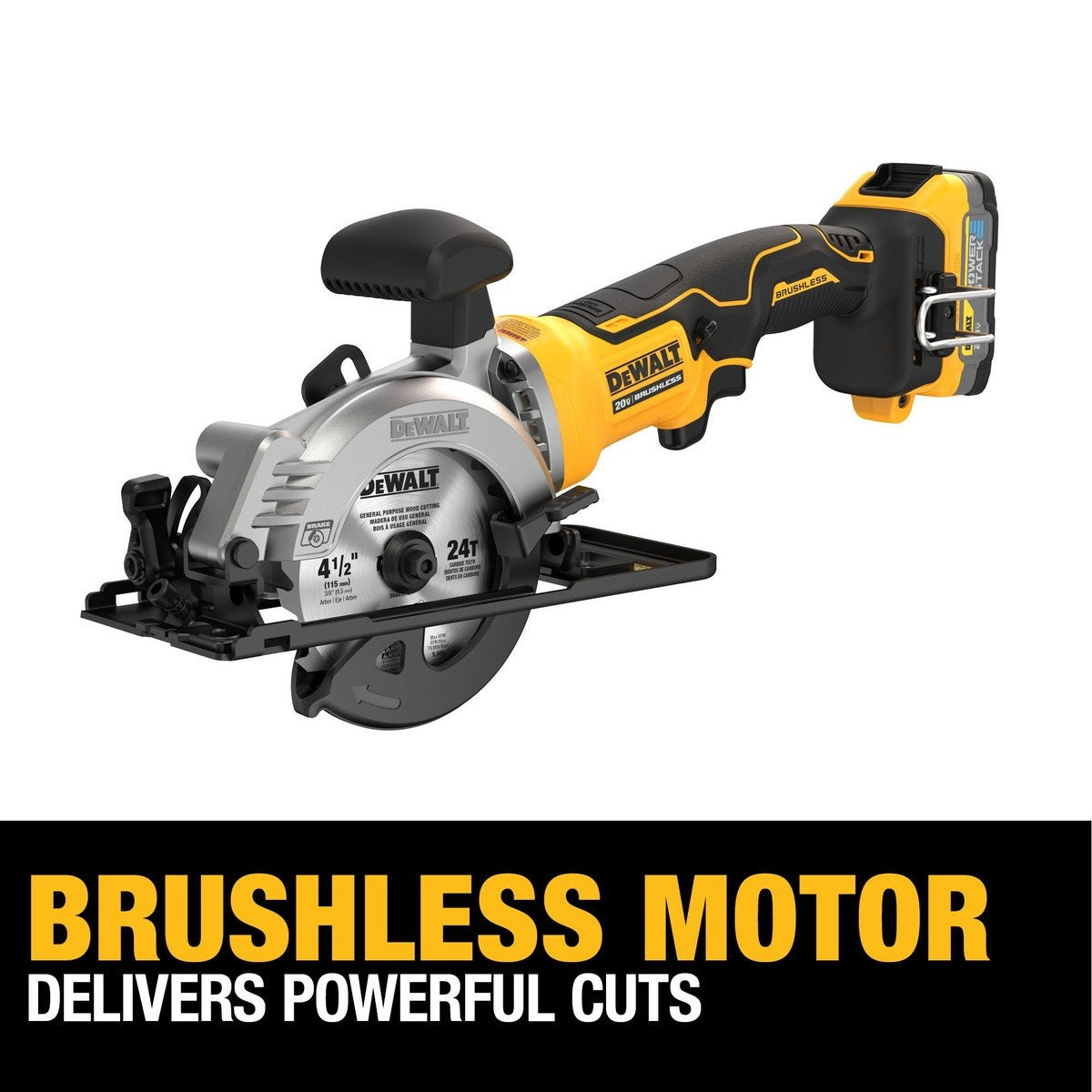 DeWalt DCS571E1 Atomic 20V Max 4-1/2" Circular Saw Kit with DeWalt Powerstack Compact Battery - 7