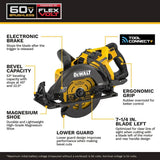 DeWalt DCS587X1 60V MAX 7-1/4" Tool Connect Rear Handle Worm Drive Style Circular Saw Kit (9.0Ah Battery) - 2