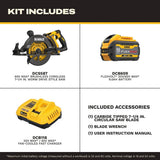 DeWalt DCS587X1 60V MAX 7-1/4" Tool Connect Rear Handle Worm Drive Style Circular Saw Kit (9.0Ah Battery) - 3