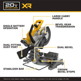 DeWalt DCS714WW1 20V MAX XR 10 in. Double Bevel Fixed Miter Saw Kit with 8Ah Battery and Charger - 5