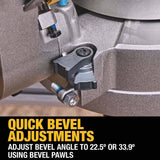 DeWalt DCS714WW1 20V MAX XR 10 in. Double Bevel Fixed Miter Saw Kit with 8Ah Battery and Charger - 5