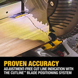 DeWalt DCS714WW1 20V MAX XR 10 in. Double Bevel Fixed Miter Saw Kit with 8Ah Battery and Charger - 7