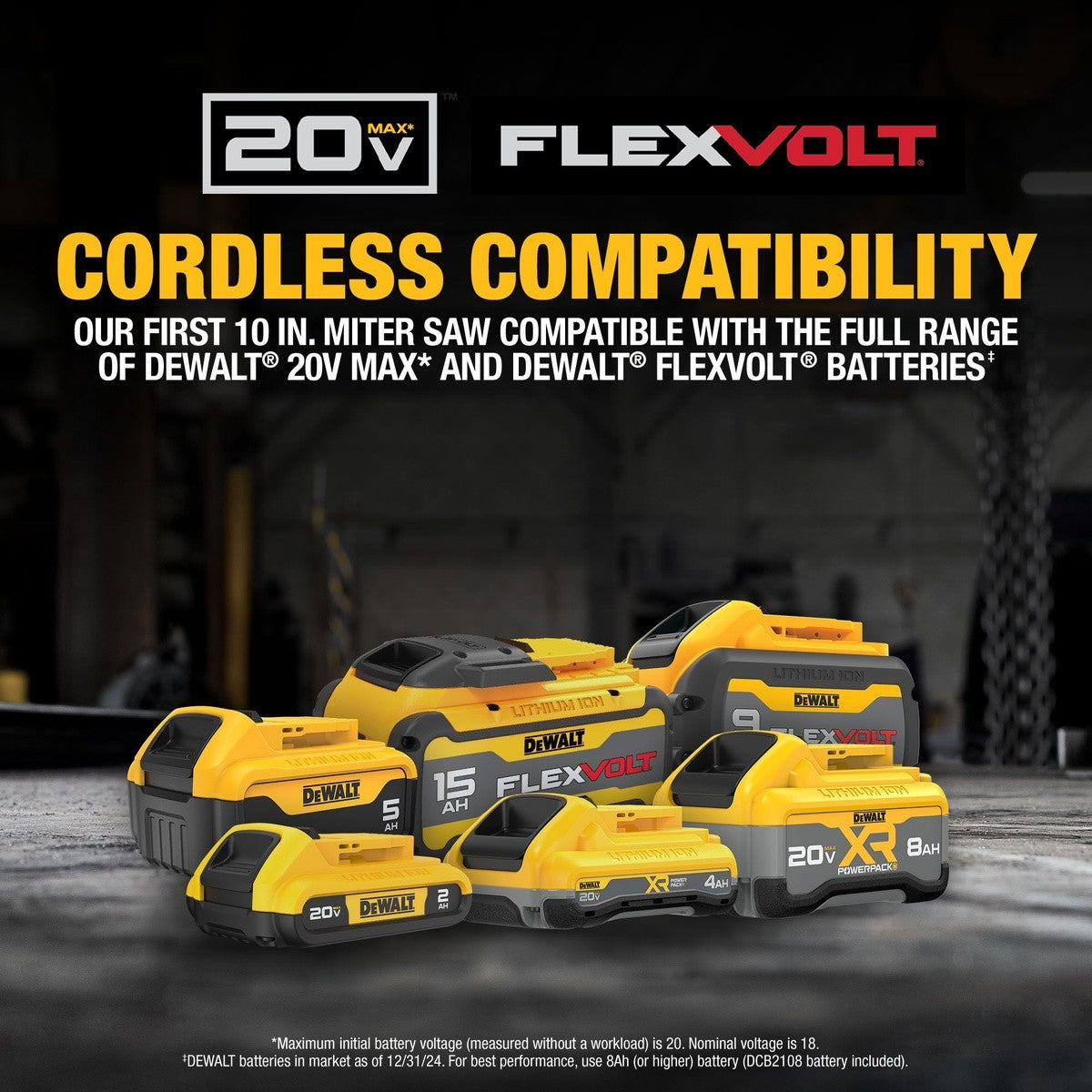 DeWalt DCS714WW1 20V MAX XR 10 in. Double Bevel Fixed Miter Saw Kit with 8Ah Battery and Charger - 9