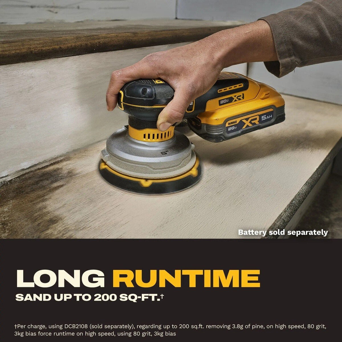 DeWalt DCW230B 20V MAX XR 6" Cordless Random Orbital Sander Tool Only - 7