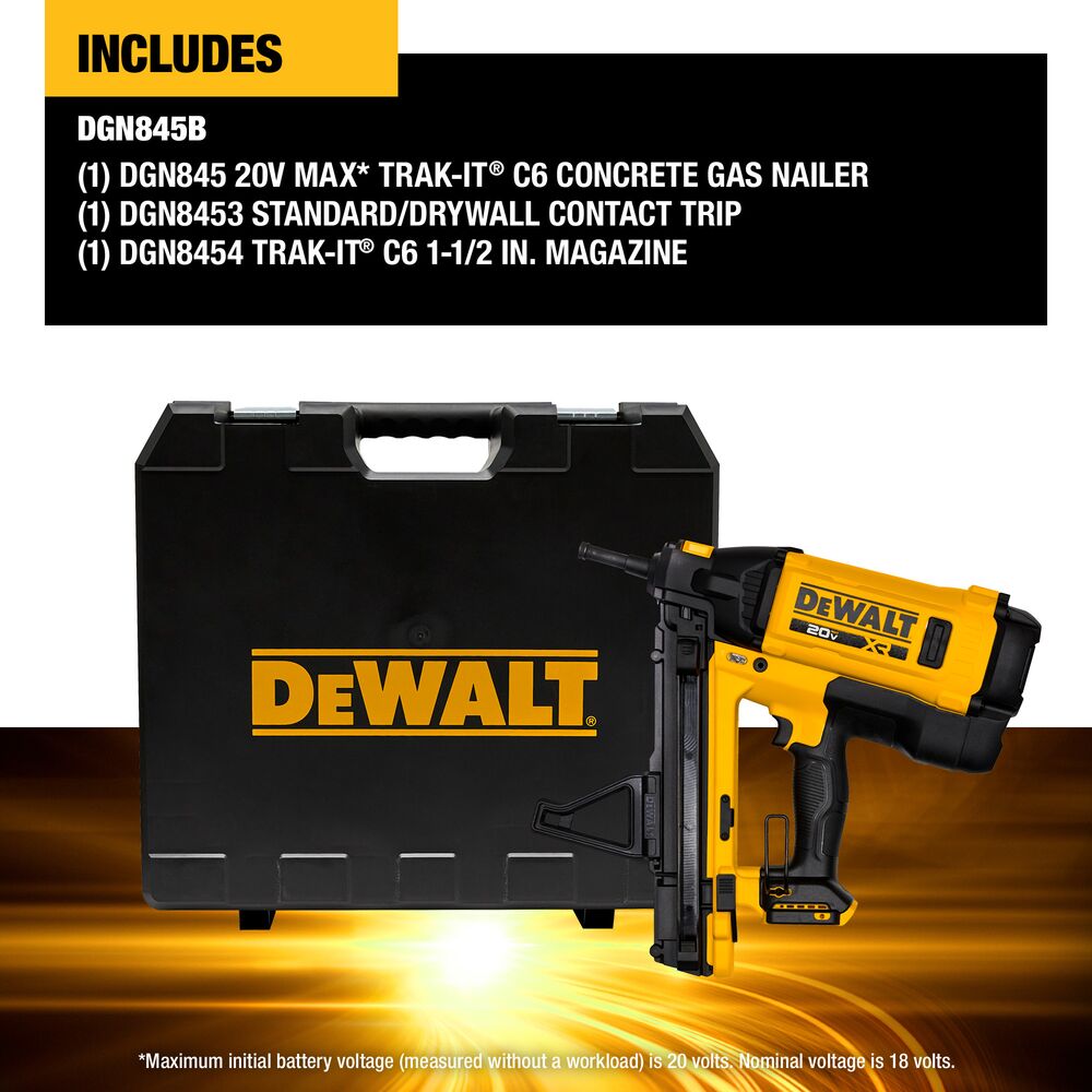 DeWalt DGN845B 20V MAX XR Trak-It C6 Gas Nailer (Bare Tool) - 8